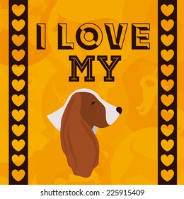 Pet design over yellow background, vector illustration
