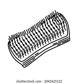 Pet Detangling Brush for Pet Accessories Device Hand Drawn Icon Set Vector.