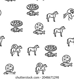 Pet Disease Ill Health Problem Vector Seamless Pattern Thin Line Illustration