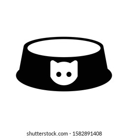 Pet dish with glyph icon vector illustration logo template for many purpose.