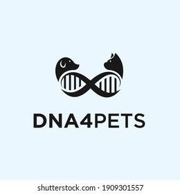 pet dna logo design vector illustration