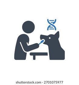 Pet DNA testing Icon Isolated On White Background 
