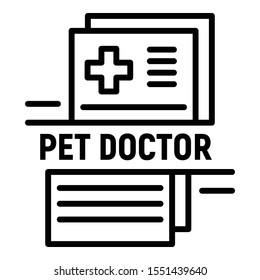 Pet doctor logo. Outline pet doctor vector logo for web design isolated on white background