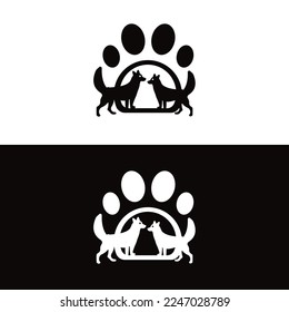 Pet dog animal logo design . icon logo 
