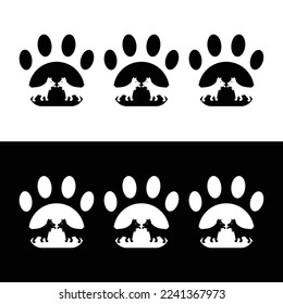 Pet dog animal logo template design . icon logo 