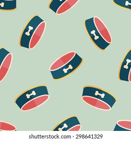 Pet dog bowl flat icon,eps10 seamless pattern background