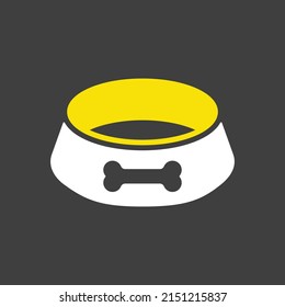 Pet dog bowl vector glyph icon. Pet animal sign. Graph symbol for pet and veterinary web site and apps design, logo, app, UI