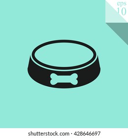 Pet dog bowl vector icon. 