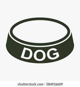 Pet Dog Bowl Vector Icon.