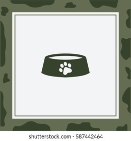 Pet dog bowl  Vector Icon.