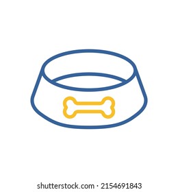 Pet dog bowl vector isolated icon. Pet animal sign. Graph symbol for pet and veterinary web site and apps design, logo, app, UI