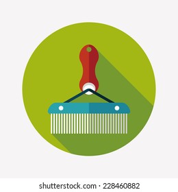 Pet dog brush flat icon with long shadow,eps10