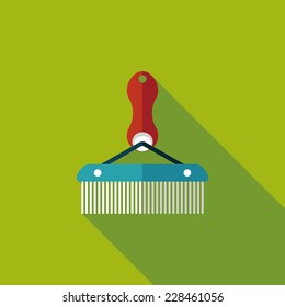 Pet dog brush flat icon with long shadow,eps10