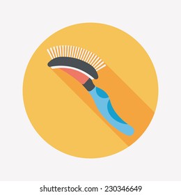 Pet dog brush flat icon with long shadow,eps10