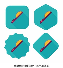 Pet dog brush flat icon with long shadow, eps10