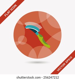 Pet dog brush flat icon with long shadow,eps10