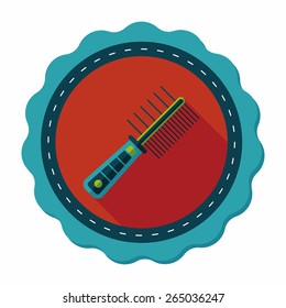 Pet dog brush flat icon with long shadow,eps10