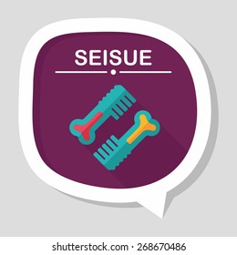 Pet dog brush flat icon with long shadow,eps10