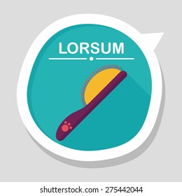 Pet dog brush flat icon with long shadow,eps10