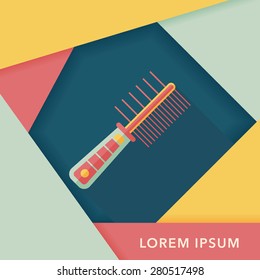 Pet dog brush flat icon with long shadow,eps10