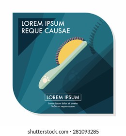 Pet dog brush flat icon with long shadow,eps10