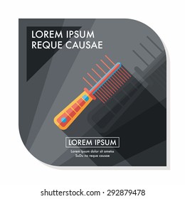 Pet dog brush flat icon with long shadow,eps10