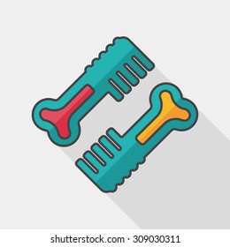 Pet dog brush flat icon with long shadow,eps10