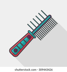 Pet dog brush flat icon with long shadow,eps10