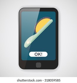 Pet dog brush flat icon with long shadow,eps10