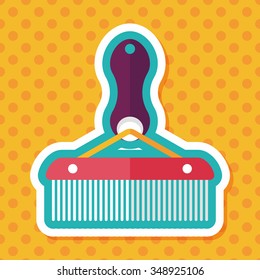 Pet dog brush flat icon with long shadow,eps10
