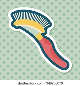 Pet dog brush flat icon with long shadow,eps10