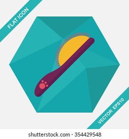 Pet dog brush flat icon with long shadow,eps10