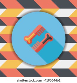Pet dog brush flat icon with long shadow,eps10