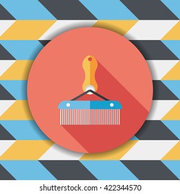 Pet dog brush flat icon with long shadow,eps10