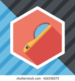 Pet dog brush flat icon with long shadow,eps10