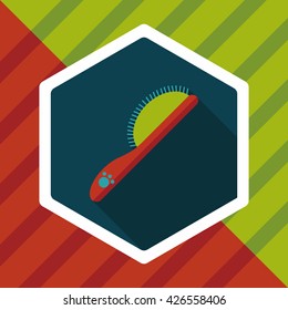 Pet dog brush flat icon with long shadow,eps10