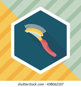Pet dog brush flat icon with long shadow,eps10