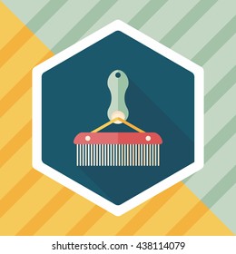 Pet dog brush flat icon with long shadow,eps10