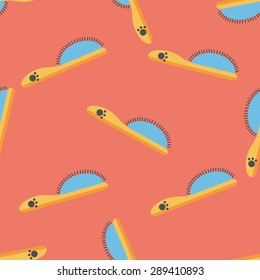 Pet dog brush flat icon,eps10 seamless pattern background
