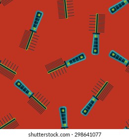 Pet dog brush flat icon,eps10 seamless pattern background