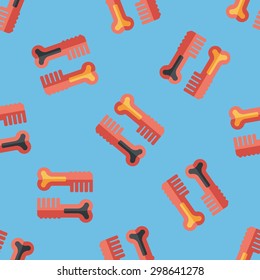Pet dog brush flat icon,eps10 seamless pattern background