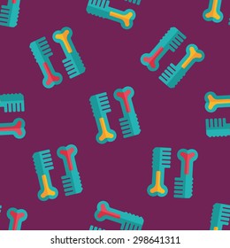 Pet dog brush flat icon,eps10 seamless pattern background