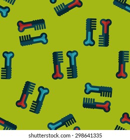 Pet dog brush flat icon,eps10 seamless pattern background