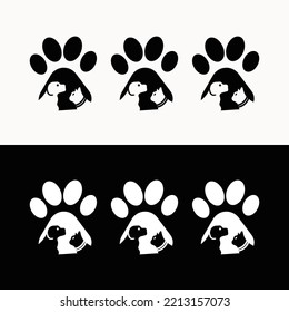 Pet Dog And Cat Animal Logo Design 