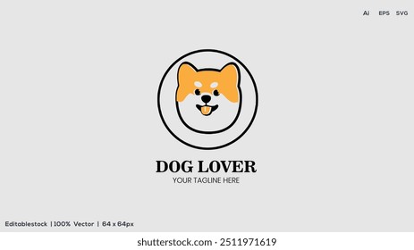 pet dog cat love heart logo vector icon symbol design illustration