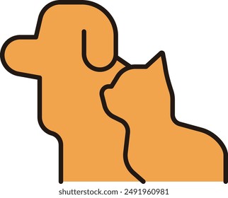 Pet dog and cat vector icon illustration.
