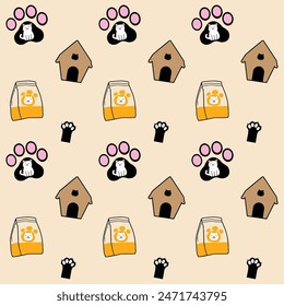 Pet Dog Cat Vector Pattern