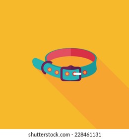 Pet dog chains flat icon with long shadow,eps10