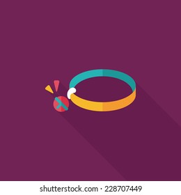 Pet dog chains flat icon with long shadow,eps10