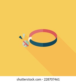Pet dog chains flat icon with long shadow,eps10
